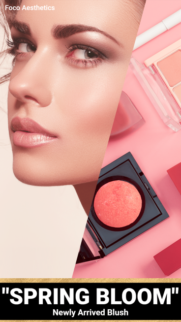 Black Rectangle Element Fashion Powder Blusher New Arrival Ecommerce Story预览效果