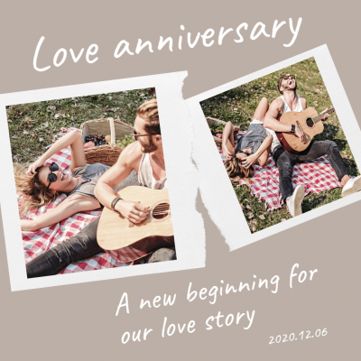 Couple's Anniversary Multiple Pictures Polaroid Photo Collage Instagram Post