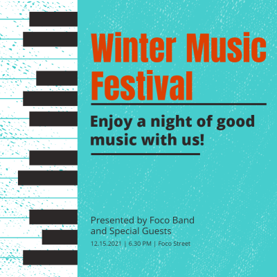 Simple Fashion Winter Music Festival Introduction Instagram Post