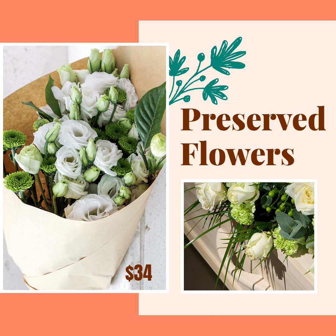 Fresh Style Preserved Flowers Display Ecommerce Product Image