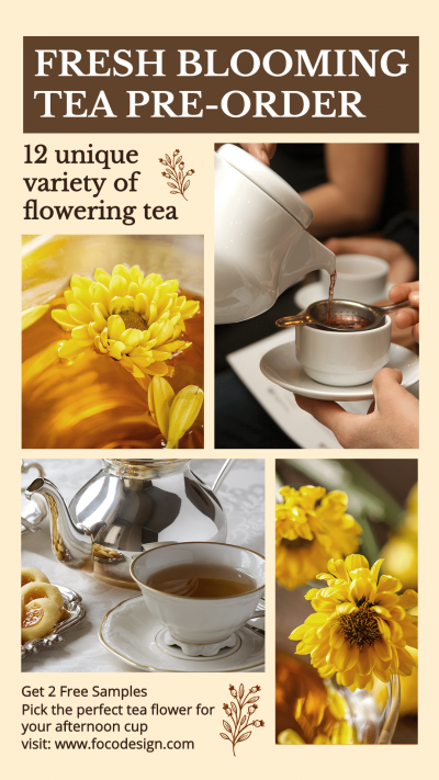 Literary Fresh Blooming Tea Per-Order Instagram Story