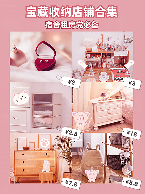 小红书种草宿舍租房收纳产品展示
