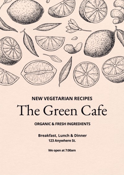 Minimalist Green Cafe Vegetarian Propagating Poster