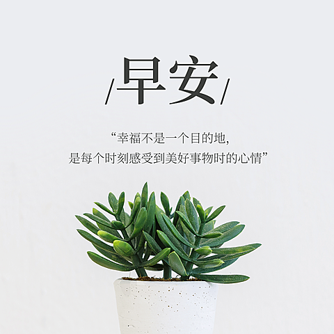 早安问候简约方形海报