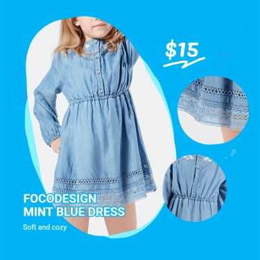 Literary Style Kiddy Dress Ecommerce Product Image