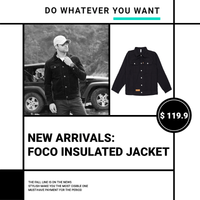 Rectangle Frame Filter Element Men's Waer Jacket New Arrival Instagram Post