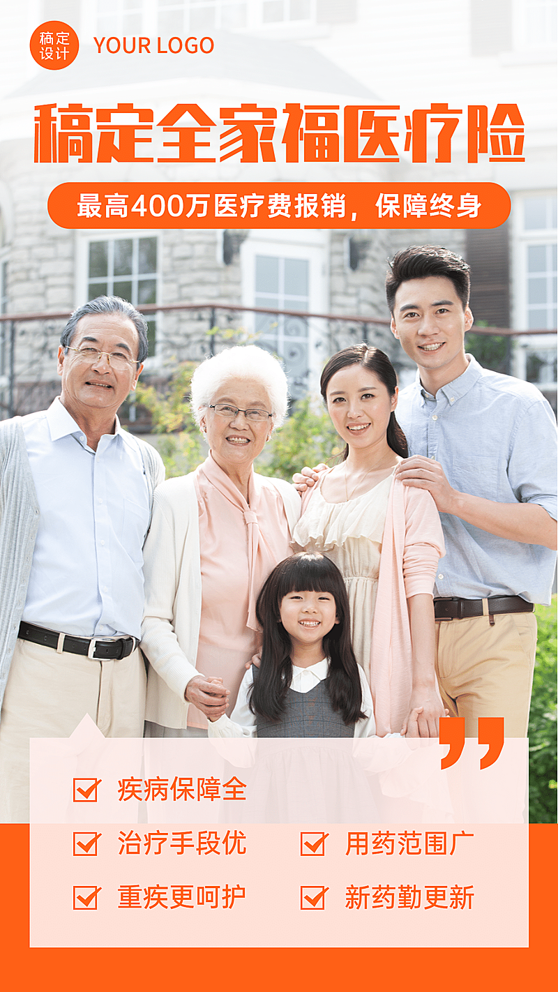 金融保险全家福医疗险业务介绍海报