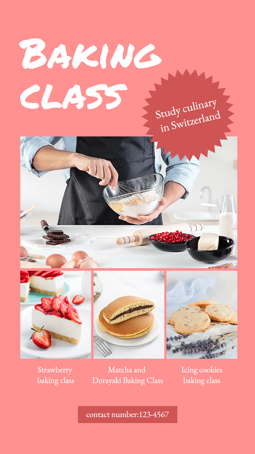 Fresh Style Baking Class Promo Ecommerce Story预览效果