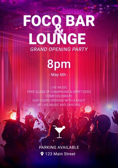 New Bar Promotion Template Simple Fashion Style Flyer