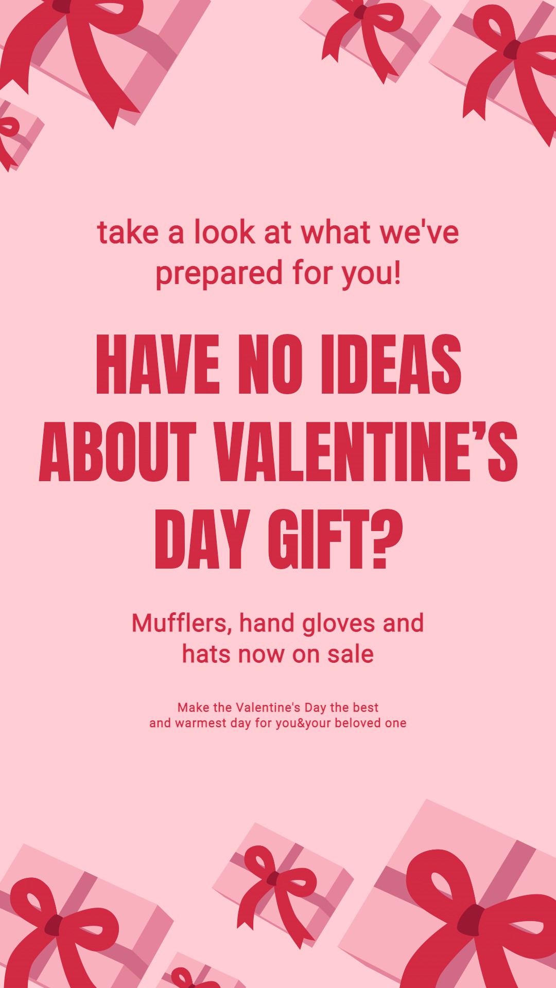 Valentine’s Day Gifts Promotion Template Simple Fashion Style Poster Instagram Story