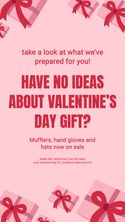Valentine’s Day Gifts Promotion Template Simple Fashion Style Poster Instagram Story
