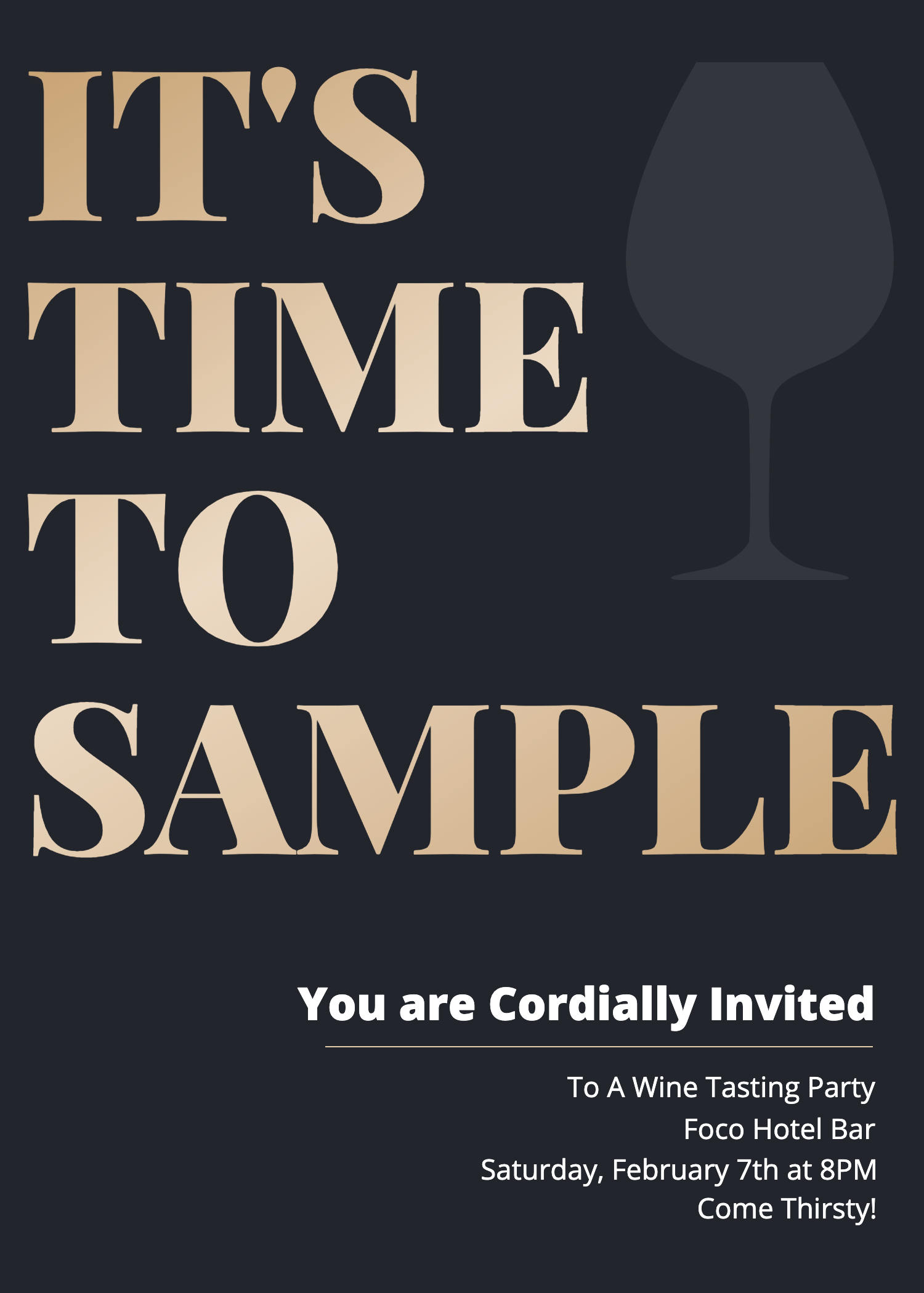 Simple Fashion Line Element Wine Tasting Party Invitation Letter