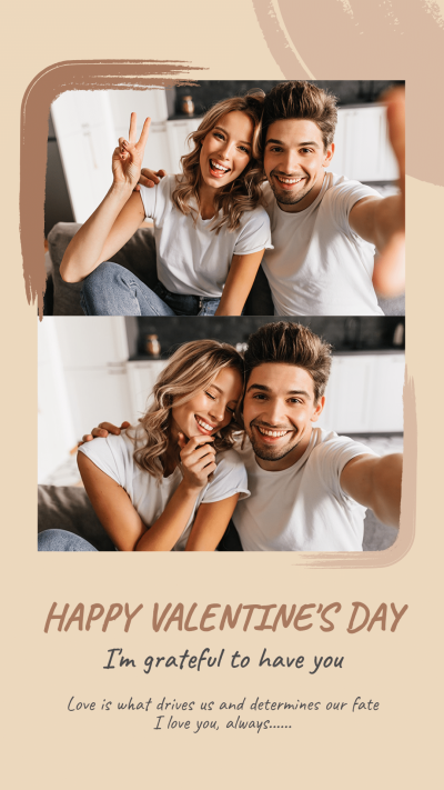 Literary Handwritting Text Valentine's Day Couple Selfie Instagram Story