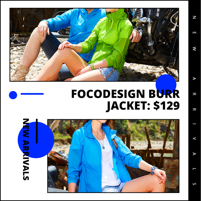 Black Line Stroke Fashion Outdoor Jackets New Arrival Ecommerce Product Image预览效果