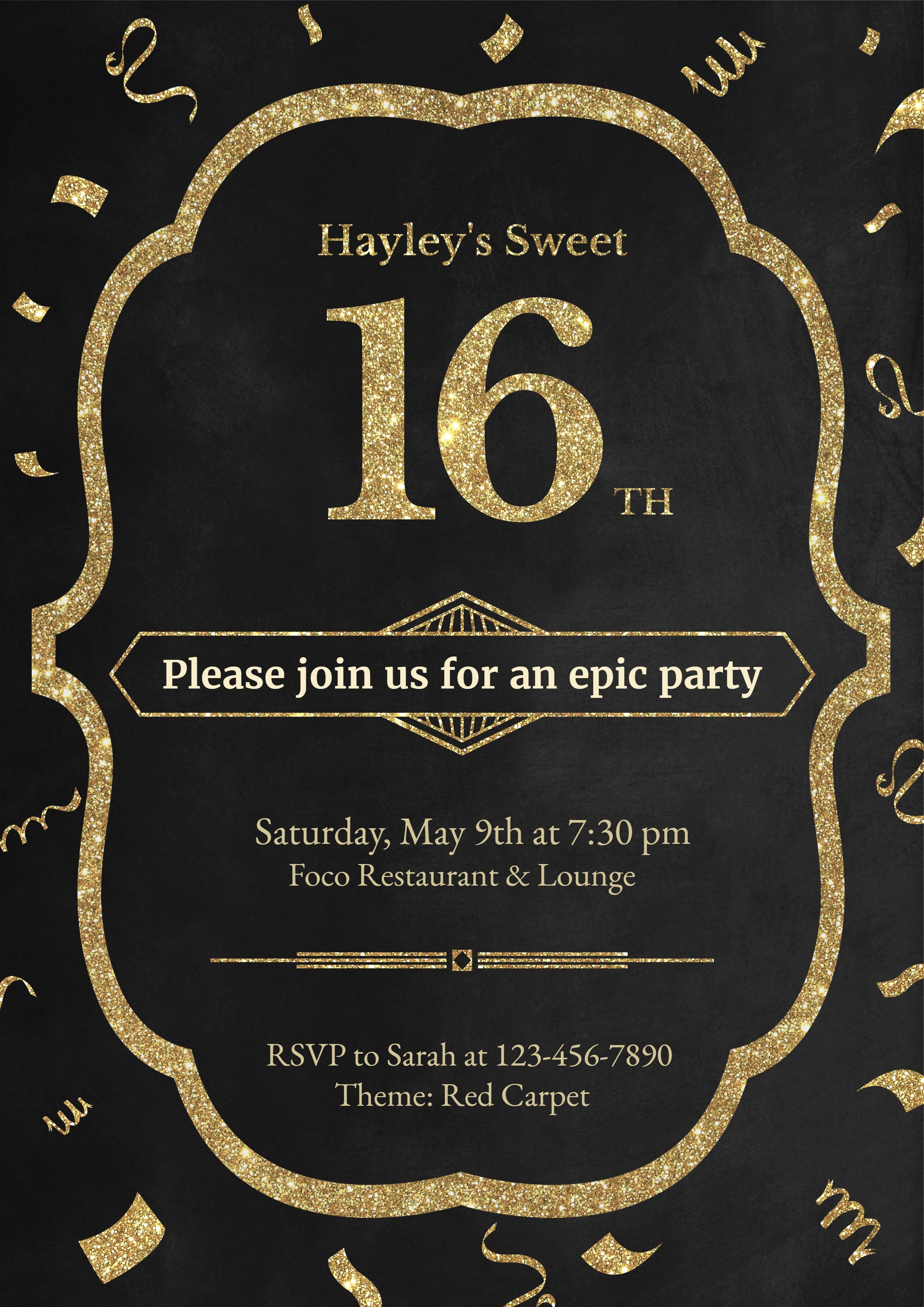 Hayley’s Sweet 16th Invitation Poster Simple Fashion Style