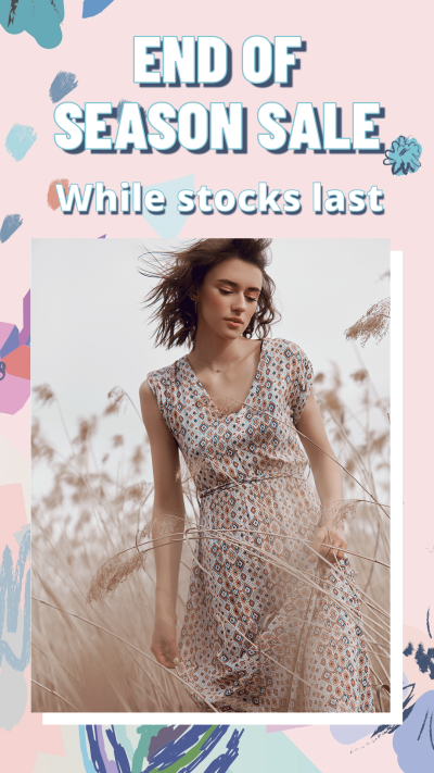 End of Season Sale Template Simple Fashion Style Poster Instagram Story