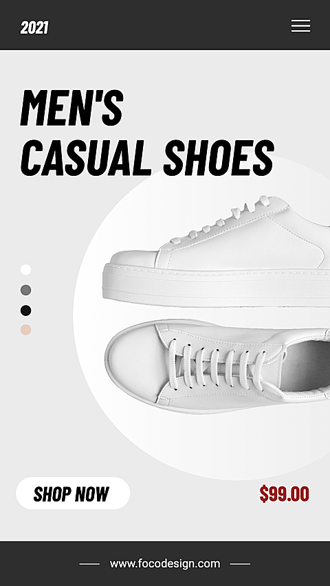 Fashion Men's Casual Shoes Promo Ecommerce Story
