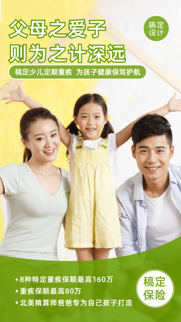 金融保险子女健康险业务介绍海报预览效果