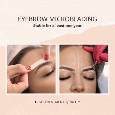 Fashion Color Block Eyebrow Microblading Services Instagram Post