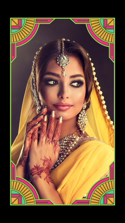 Indian Female with Traditional Clothes and Accessories Ecommerce Story