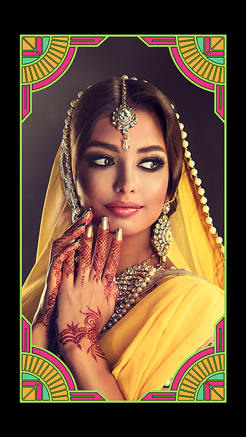 Indian Female with Traditional Clothes and Accessories Ecommerce Story