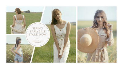 Simple Literary Women's Spring Wear New Arrival Display Facebook Cover