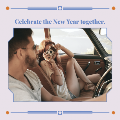 Literary Line Element New Year Celebrating Couple Instagram Post