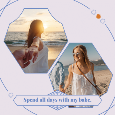 Simple Literary New Year Couple Record Photos Display Instagram Post