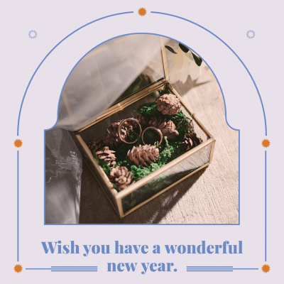 Literary Ring Display New Year Greeting Text Instagram Post