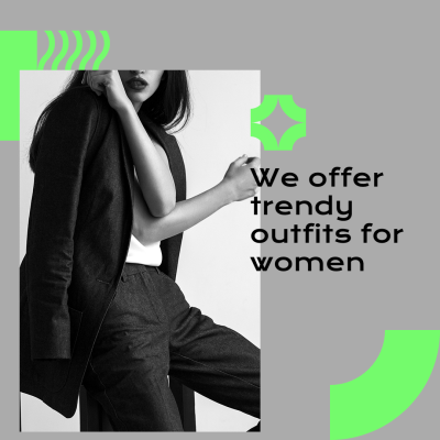 Black Filter Suit Street Fashion Women's Outfit Style Display Ecommerce Product Image
