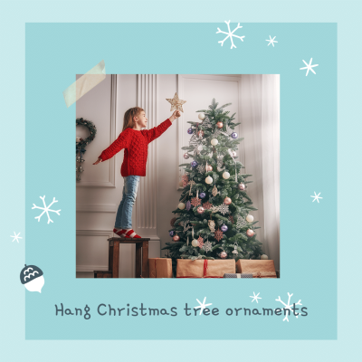 Christmas Decoration Teaching Template Simple Fashion Style Poster Instagram Post