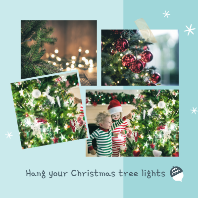 Literary Style Christmas Tree lights Decoration Display Instagram Post