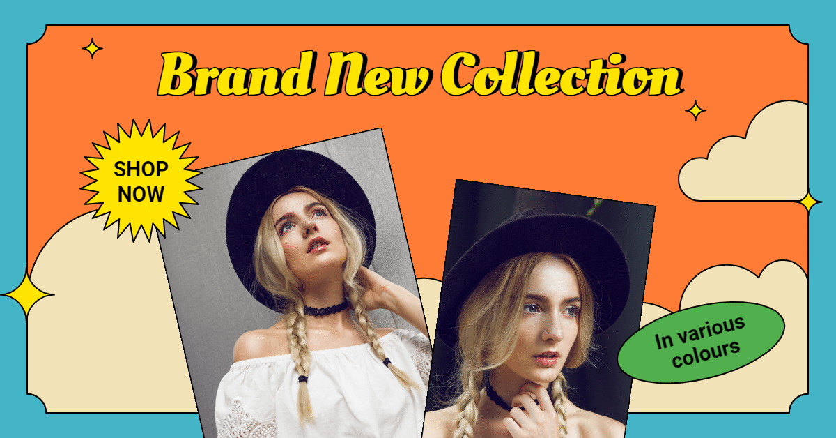 Blue Rectangle Frame Literary Style Women's Clothes Brand New Collection Ecommerce Banner预览效果