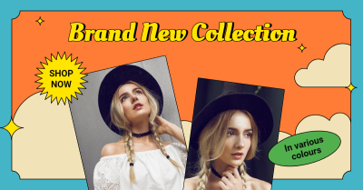Blue Rectangle Frame Literary Style Women's Clothes Brand New Collection Ecommerce Banner