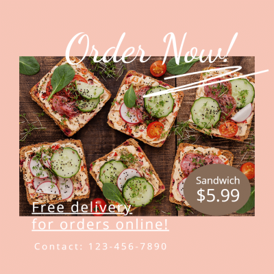Simple Fashion Delicacy Order Promo Instagram Post