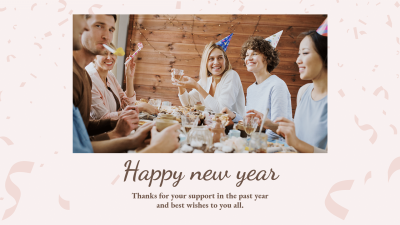 Coloried Ribbon Element Simple Fashion New Year Greeting Facebook Cover