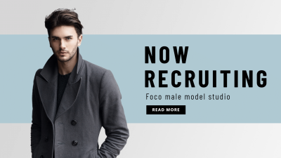 Simple Fashion Male Model Studio Recruiting Facebook Cover
