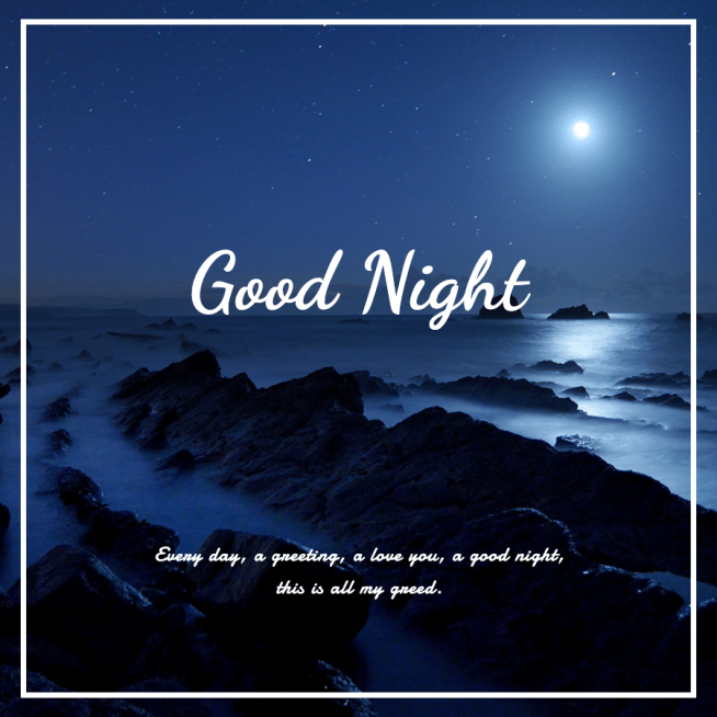 Seaside Background Good Night Quotes Fashion Simple Style Poster Instagram Post预览效果