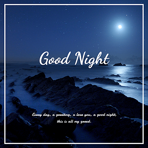 Seaside Background Good Night Quotes Fashion Simple Style Poster Instagram Post