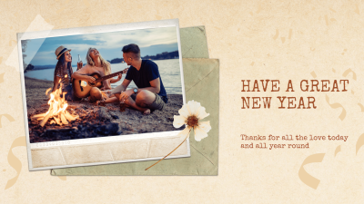 Literary Friends New Year Party Greeting Facebook Cover
