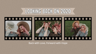Retro Style Annual Review Photos Display Facebook Cover