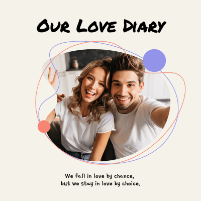 Literary Hand Painted Line ELement Couple Love Diary Instagram Post
