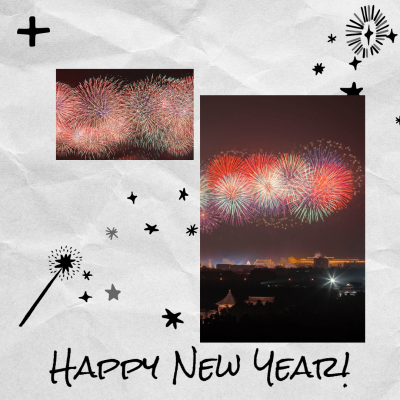 Creative Paper Background New Year Firework Display Instagram Post