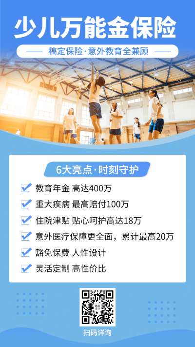 金融保险少儿教育险介绍手机海报