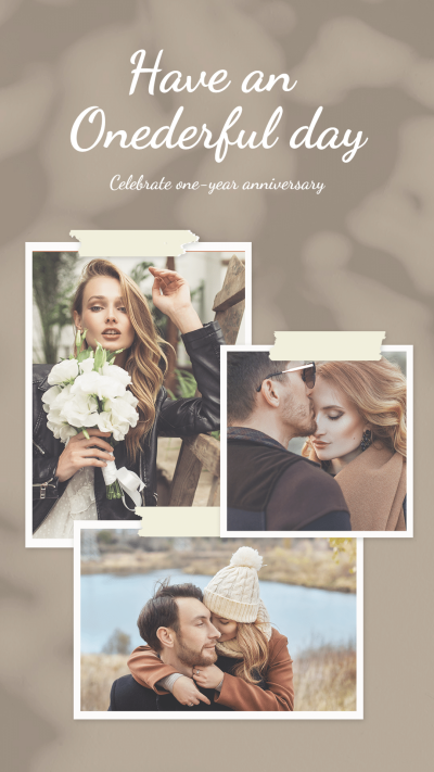 Simple Literary Couple One Year Anniversary Group Photo Instagram Story