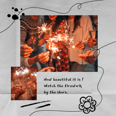 Firework by the Shore New Year Celebration Instagram Post Image