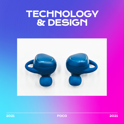 Creative Style Earphones Display Ecommerce Product Image