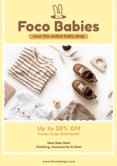 Mother Baby Clothing New Arrival Promotion Flyer Simple Fashion Style
