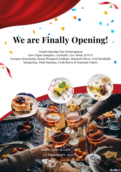 Spanish Restaurant Grand Opening Promotion Flyer