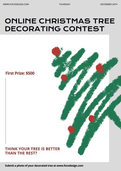 Christmas Tree Decoration Poster Simple Fashion Style